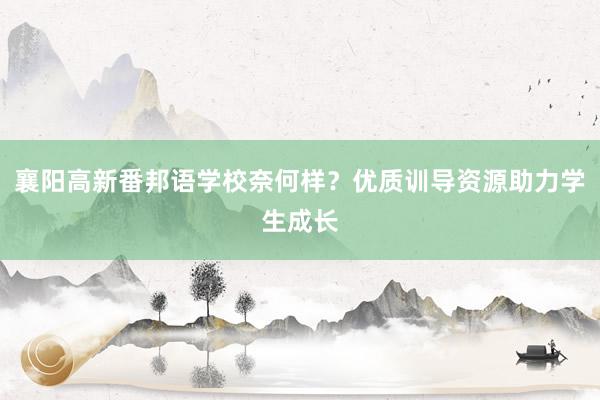 襄阳高新番邦语学校奈何样？优质训导资源助力学生成长